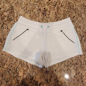 Athleta White Women's Drawstring Shorts with Light Blue Accents